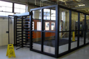 Canopy Full Height Tandem Turnstile and ADA Gate, Shelters, Barriers, Fencing - Steel, Glass, Aluminum, Powder-Coated, Galvanized